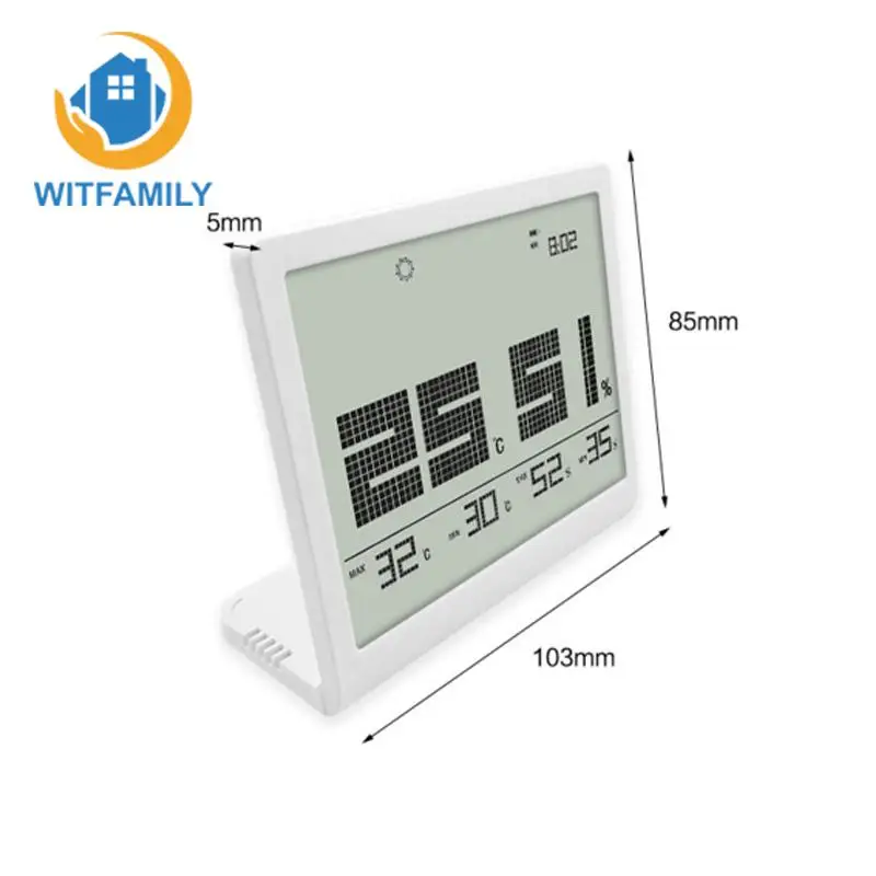 

Large Display Humidity Temperature Monitor Multifunctional Weather Station With Time Indoor Thermometer Digital Hygrometer