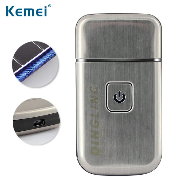 KEMEI мини Портативный Для мужчин электрический USB Перезаряжаемые электробритвы