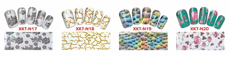 YZWLE 10 видов конструкций ногтей Полный Советы Обертывания DIY Фольга для перевода на ногти наклейки полировка фольгой клейкие обертывания# XKT-N21