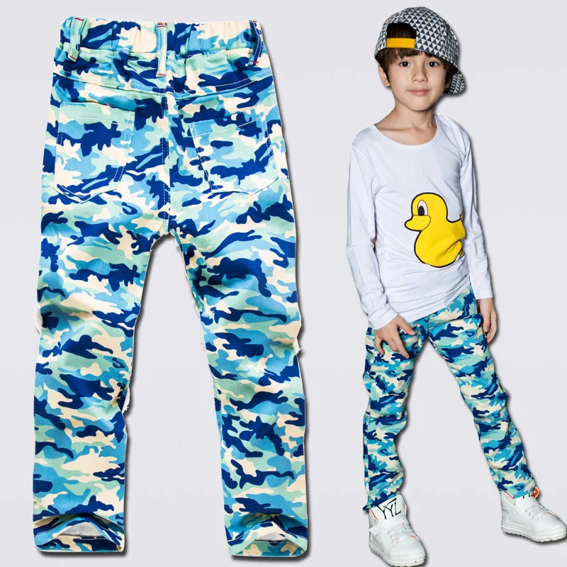 Autumn Camouflage Pattern Boys Pants Kids Clothes Soft Cotton Good Elasticity Kids Casual Pants