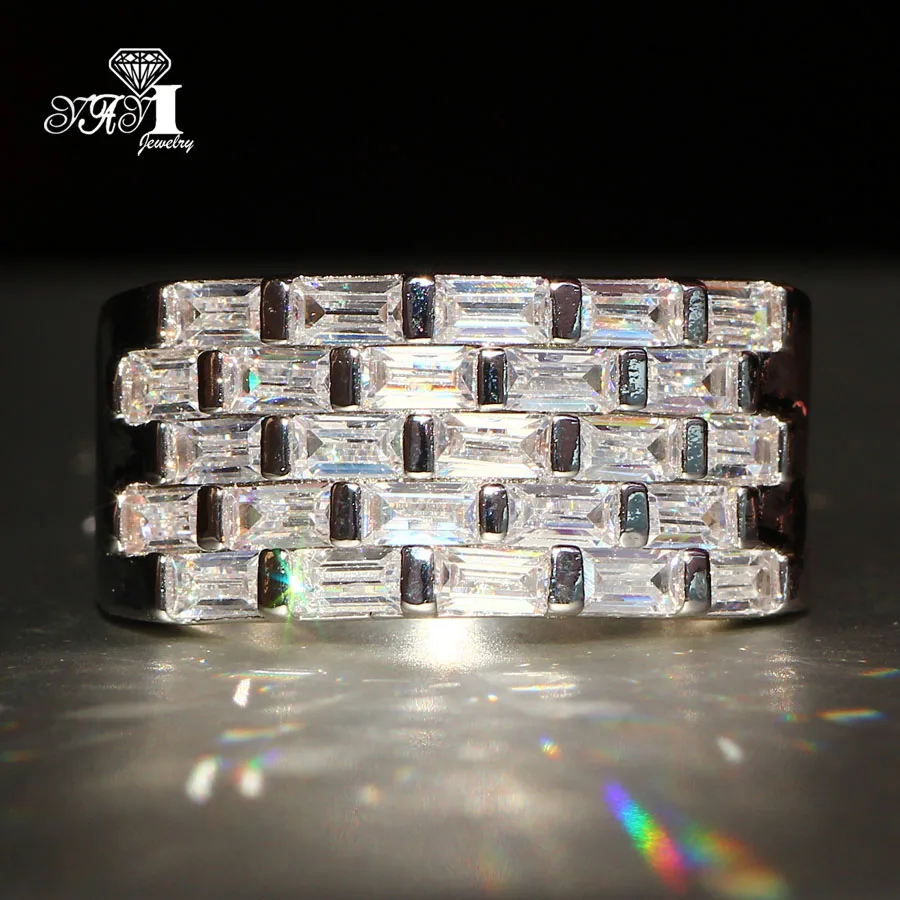 

YaYI Jewelry Fashion Princess Cut 4.6 CT White Zircon Silver Color Engagement Rings wedding Heart Rings Party Rings