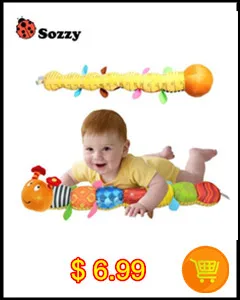 Подлинная уполномоченным Sozzy милые детские игрушки музыкальные вещи caterpillar с кольцом колокол Плюшевые животных творческая кукла начале