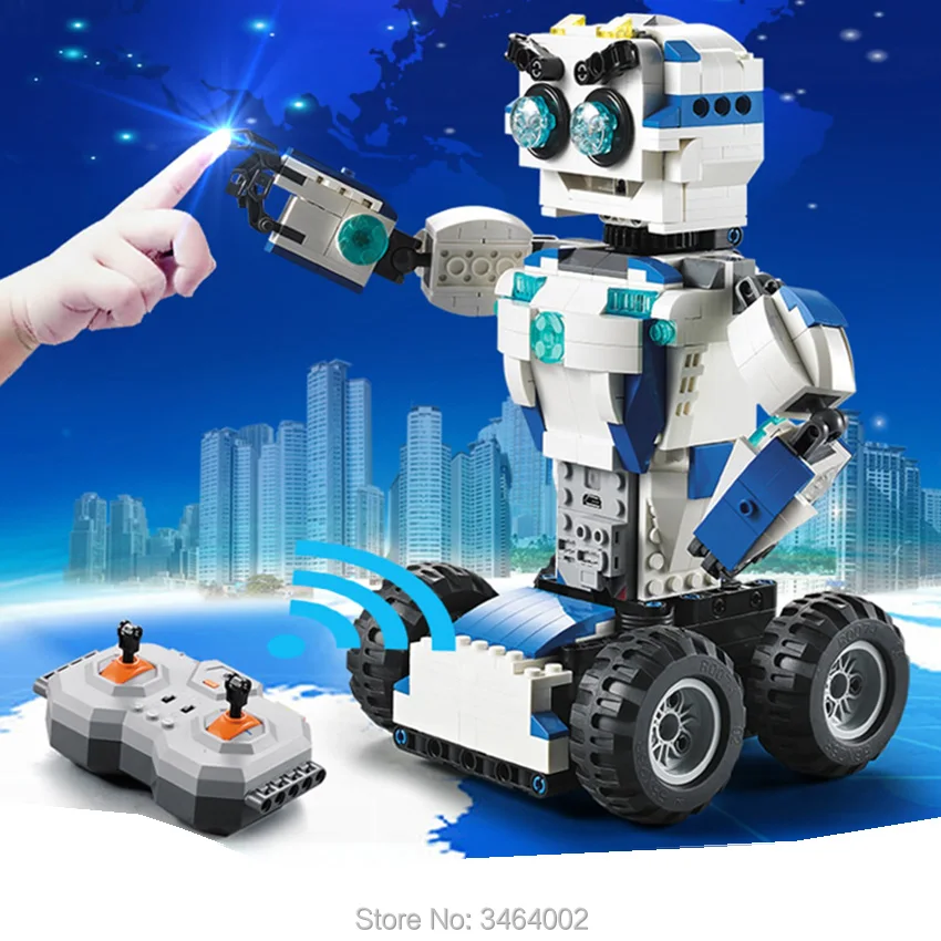 606 шт DIY 2 в 1 RC строительные блоки трансформирующий робот литиевая батарея мотор