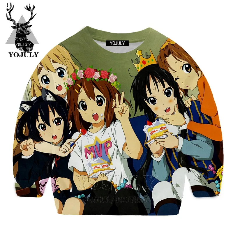 YOJULY K-ON! Аниме Харадзюку 3d принт для маленьких мальчиков и девочек подростков Толстовка Kawaii детская одежда модные с длинными рукавами Modis teesSW49