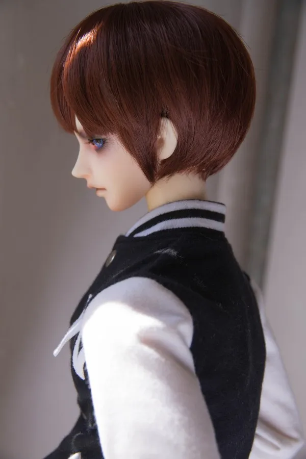 BJD кукла парики для 1/3 1/4 1/6 BJD DD SD MSD YOSD дядя кукольные волосы парики высокотемпературный провод короткий черный красный-brwon парики из натуральных волос