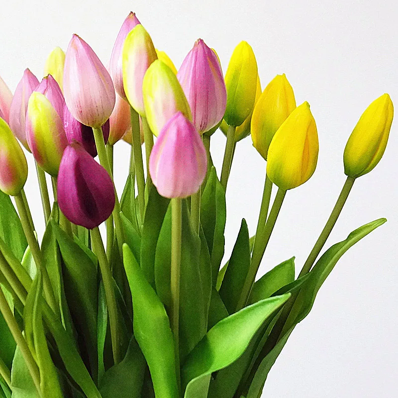 Real Touch Soft Silicone Artificial Tulip Flowers For Home Wedding Decoration Fake Flowers Artificial Flores Garden Decoration