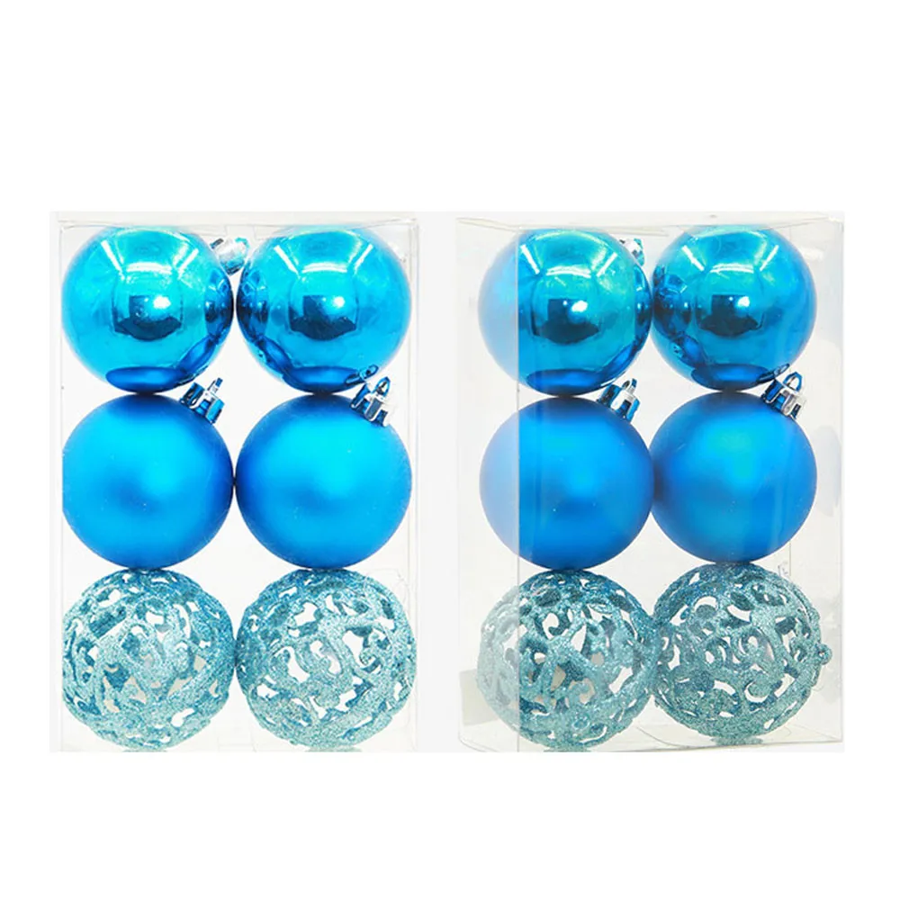 

6cm Christmas Tree Decorative Ball Ornaments Pendant 6pcs/pack Silver Hollow Out Xmas Ball Decor Baubles for Christmas Home #QQ