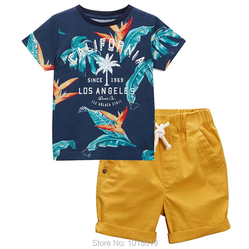 Комплекты одежды для маленьких мальчиков Новинка года, брендовые качественные летние детские костюмы из хлопка Bebe, футболка с короткими рукавами штаны, верхняя одежда для мальчиков