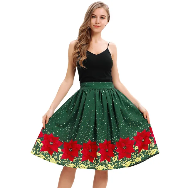 Buy Christmas Moose Mini Skirt Harajuku Funny Santa