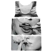 Sexy Топы Девушка Прокатки Тупым Курение Графический Жилет Мужчин Рукавов Рубашки Бодибилдинг Стрингер Singlets Одежда Camisetas