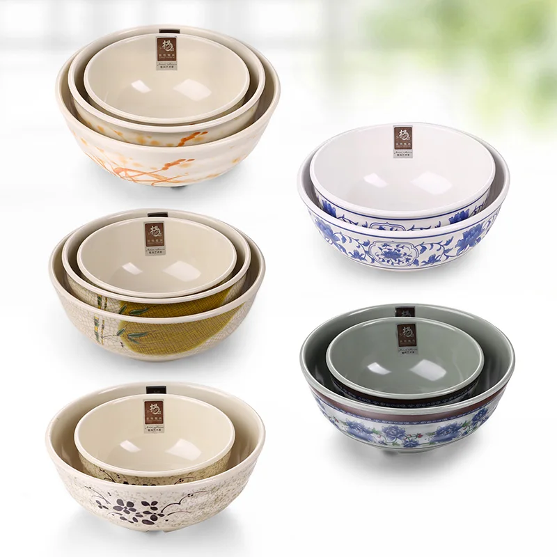 Yangge Classic Chinese Traditional Rice Bowls Flower Design Soup Bowl