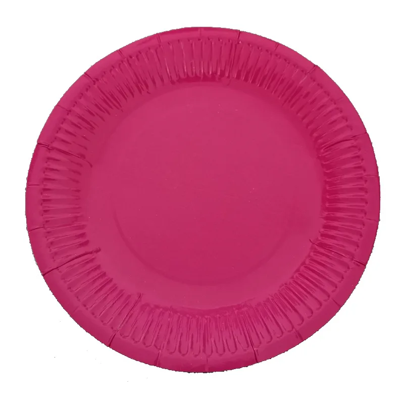 

10pcs/lot disposable tableware set solid paper plate birthday Christmas wedding red Decor Kids Baby Shower Party Supplies