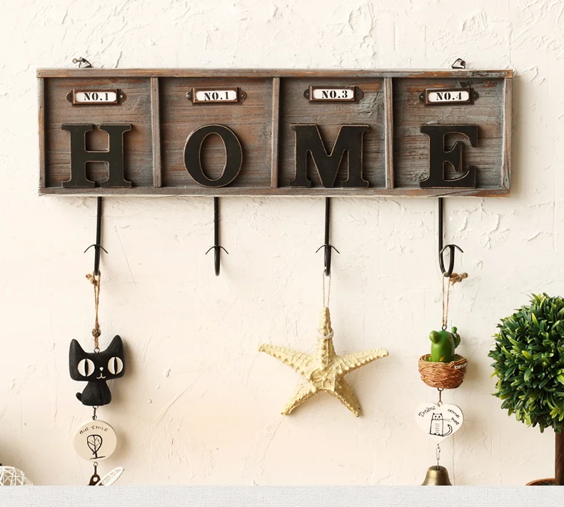 Free Shipping! 2016 NEW HOME Wooden Vintage Hook Wall Hanger Cloth