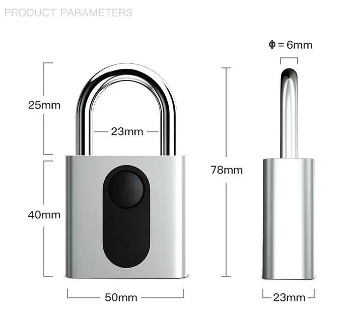 USB Перезаряжаемые Smart Keyless Отпечатков пальцев замок IP65 Водонепроницаемый Anti-Theft замок безопасности двери Чемодан замок для чемодана