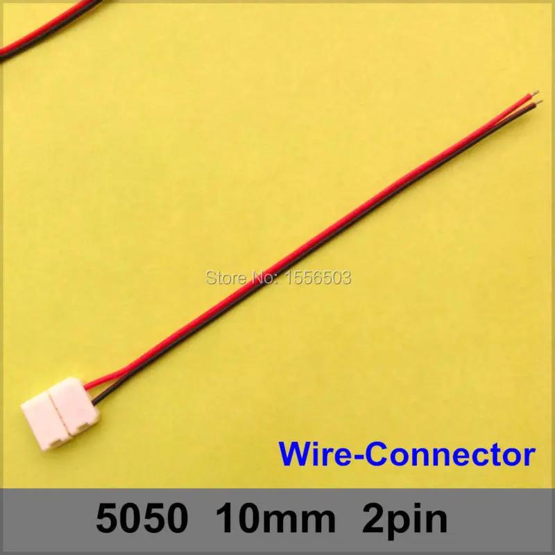 

300 Pcs/lot 5050 LED Strip No Soldering Connectors With One Head Connector 10mm 2pin For 5050 Single Color SMD LED Strip