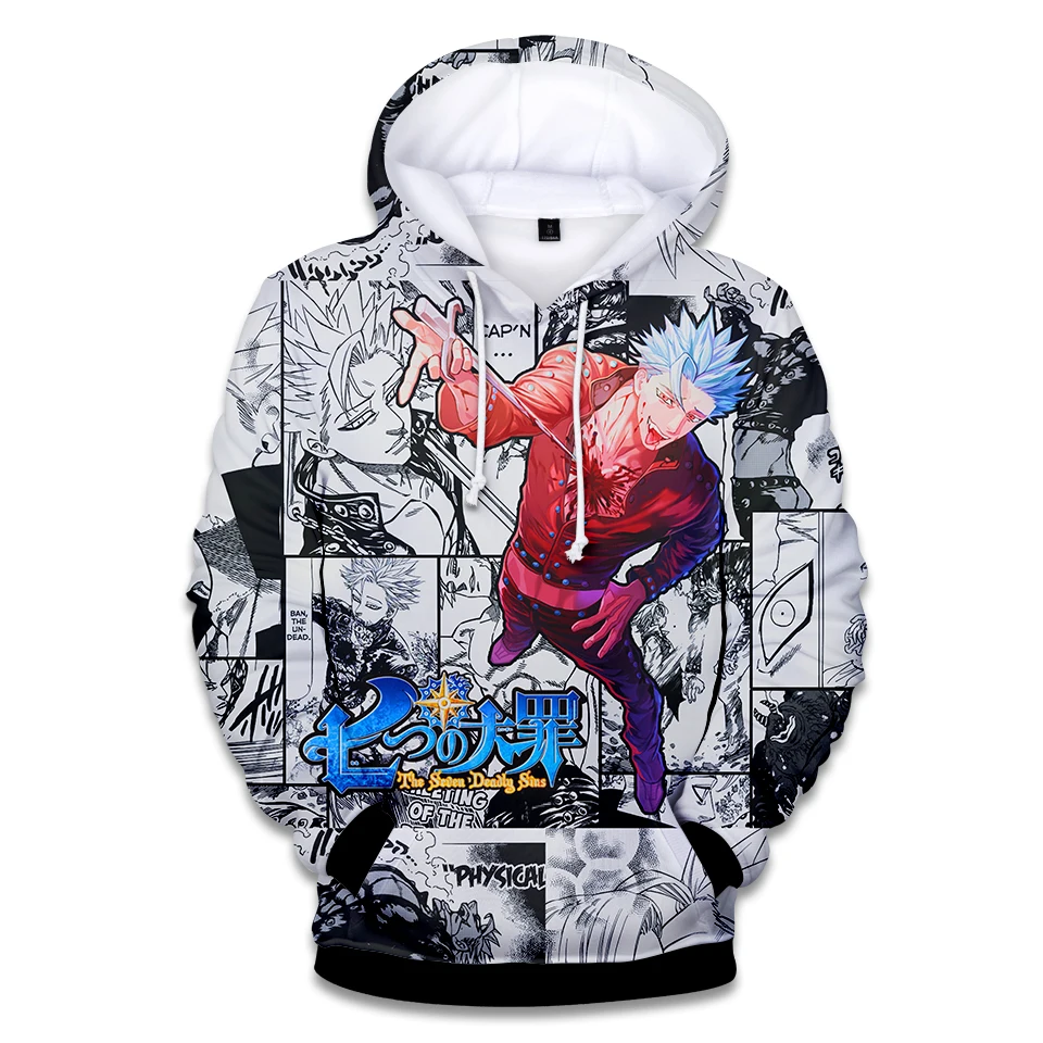 Aikooki Japan Anime Nanatsu No Taizai Men's Pullover Hoodies Men/Women The Seven Deadly Sins Sweatshirts Kawaii Cartoon Coats