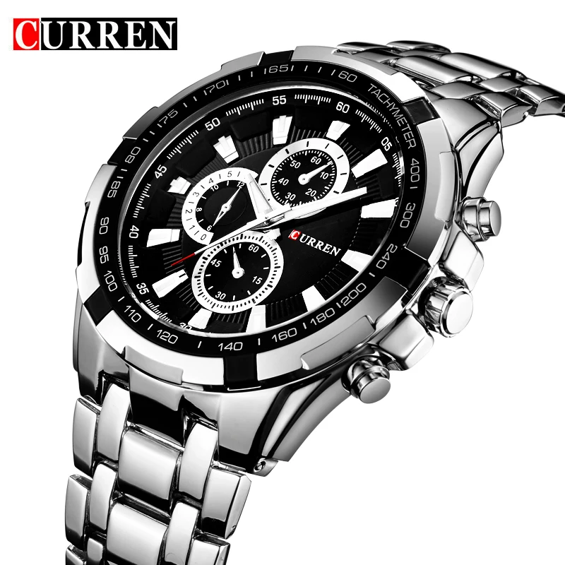 

CURREN Top Brand Luxury full stainless steel Watch Men Business Casual quartz Watches Military Wristwatch waterproof Relogio