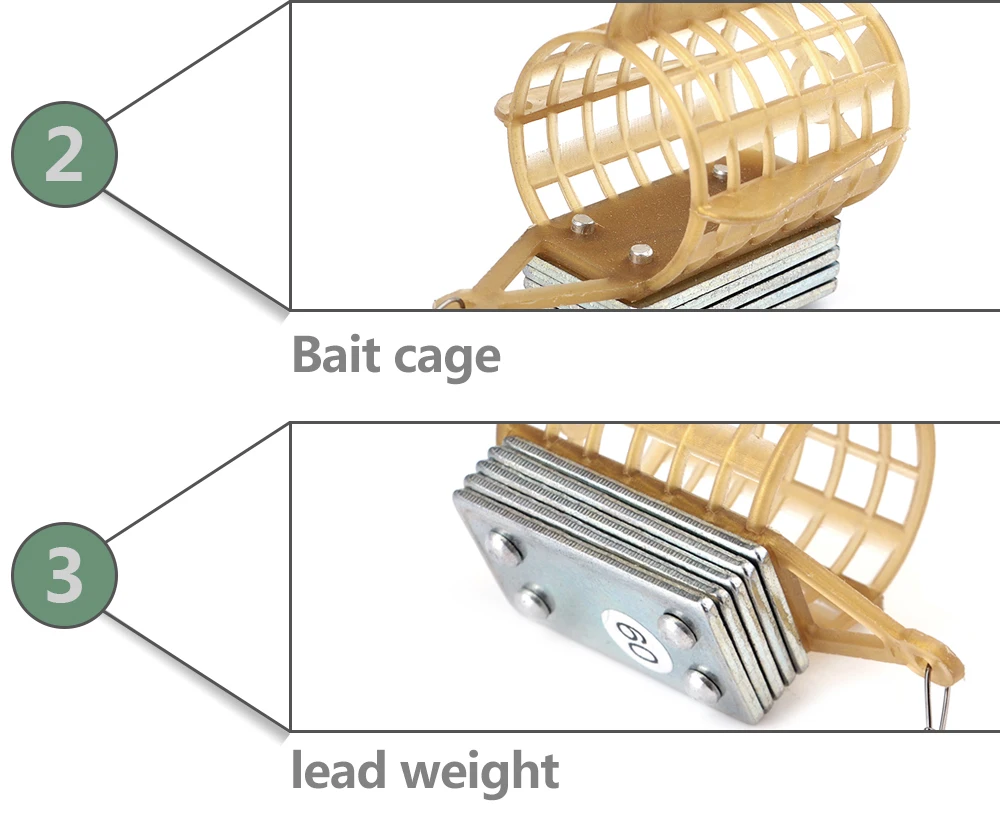 FISH KING 1 шт., 20 г, 30 г, 40 г, 50 г, 60 г, аксессуары для рыболовных инструментов, приманка, клетка, рыболовный разъем, свинцовые грузила, рыболовные снасти, кормушка