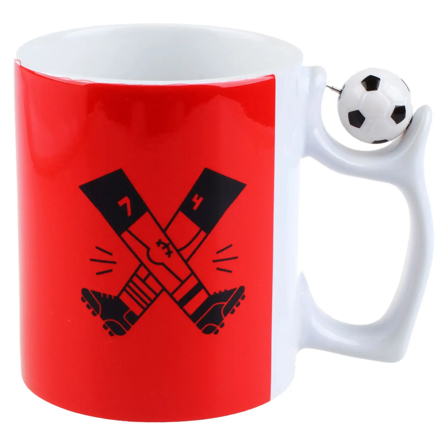 

SDFC-Football Creative Tea milk cup, ceramic coffee cup breakfast cup-red