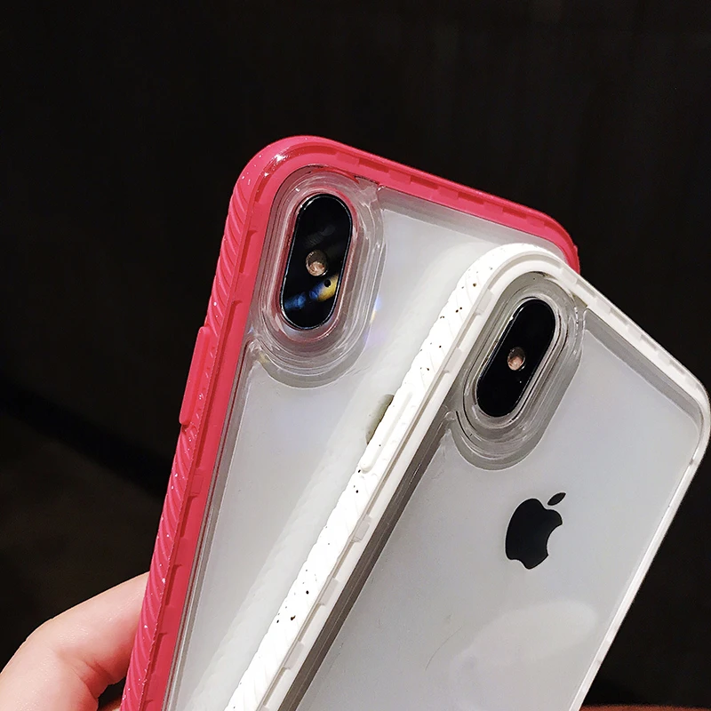 Карамельный цвет, волнистая оправа, противоударный чехол для iphone 11 XS Max XR 6 6s 7 8 Plus, прозрачный TPU+ PC, жесткий защитный чехол для телефона