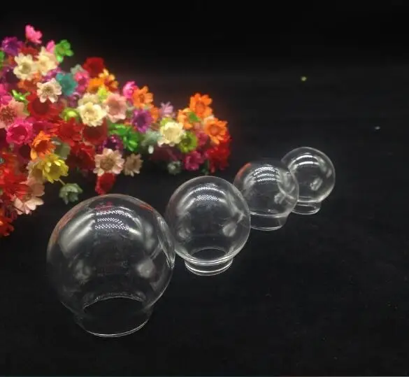 20pcs clear mix size round glass globe bubble pendant glass jars dome wishing bottle vial cover diy necklace pendants accessory