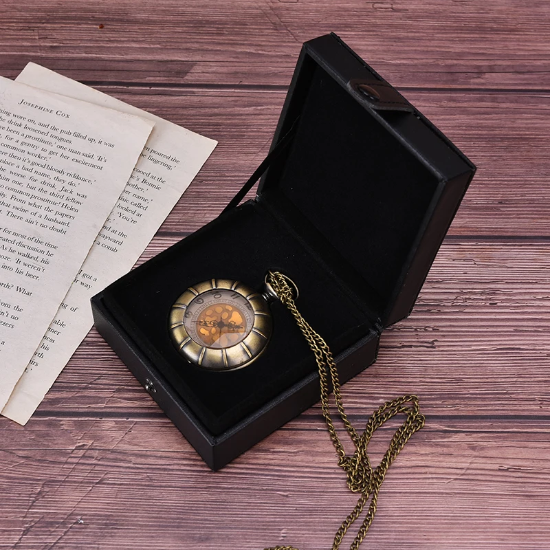 Foam Pad Inside Watches Boxes Luxury Black Leather Square Pocket Watch