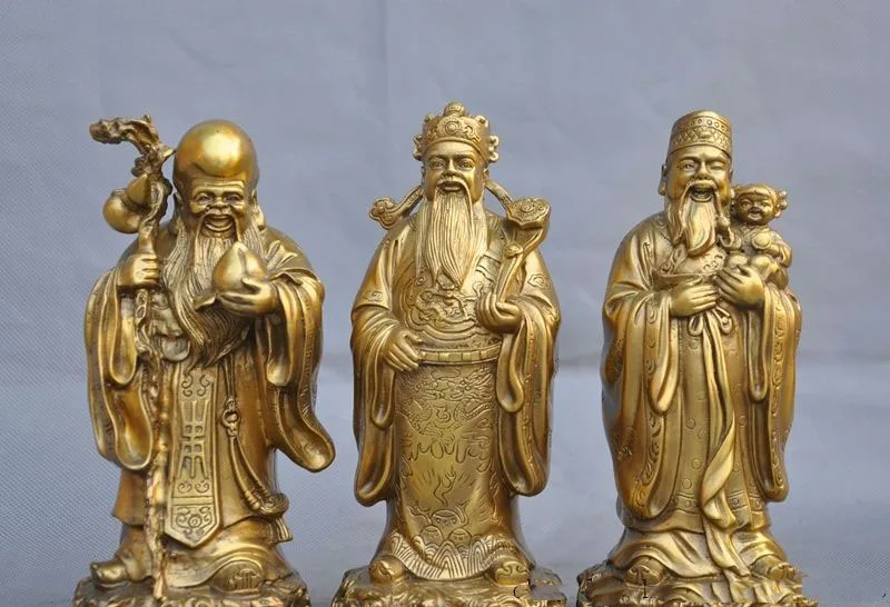 Рождество 8 &quotКитайский Белоснежный мрамор из латуни 3 Бог долголетия Фу Лу Шоу