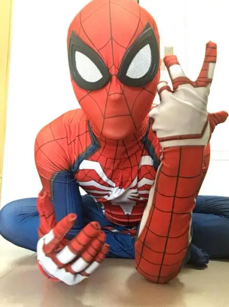 Spider-man Costume PS4 Game Spiderman Costumes 3D print fullbody halloween cosplay spider suit for adult/kids Spider-man Costume PS4 Game Spiderman Costumes 3D print fullbody halloween cosplay spider suit for adult/kids