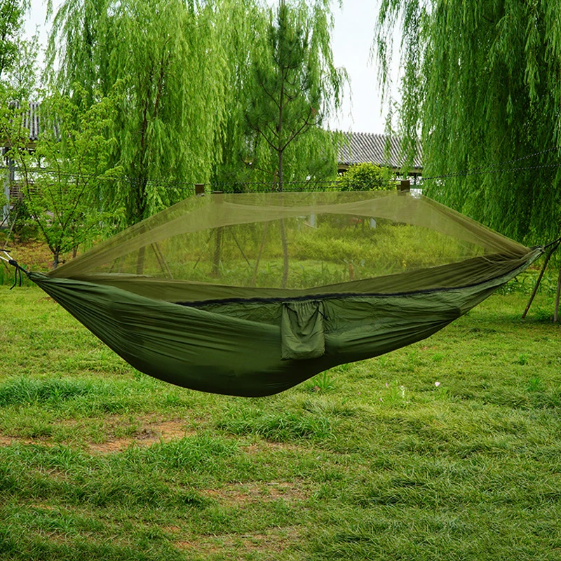 

Outdoor Hammock Mosquito Net Parachute Hammock Camping Hanging Sleeping Bed Swing Portable Double Hammock Green Blue