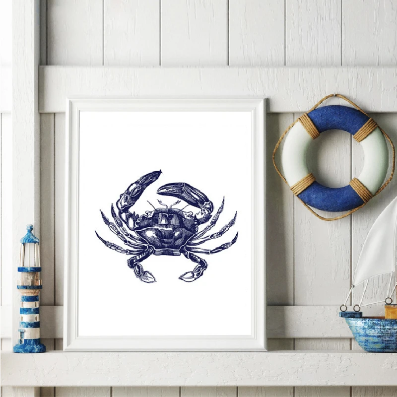 ocean Crab canvas print home wall decor