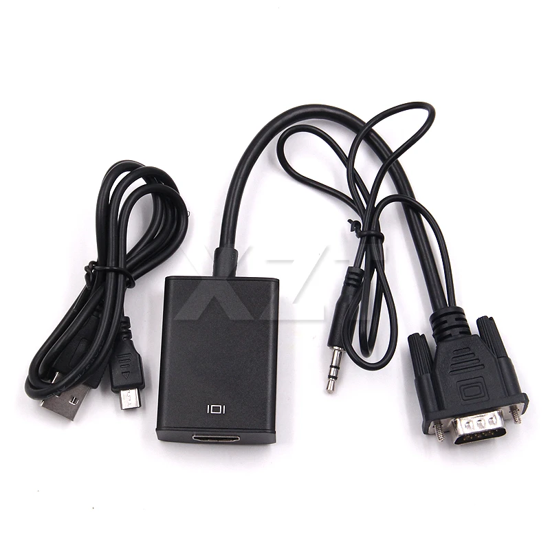 1 шт. Черный VGA HDMI 1080 p с Auido конвертер Кабель VGA2HDMI с звуковая карта USB IC Мощность HDMI цифровой сигнал выходной адаптер