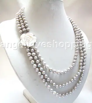

Selling Jewelry>>3 strands genuined cultured freshwater pearl necklace 20-21-22" USA BY EUB