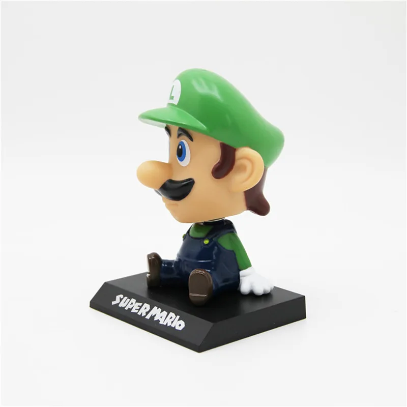 13cm Super Mario Bros Action Figure Toys Mario Head Shaking Figure Model Car Furnishing Articles Baby Toys Toy For Children