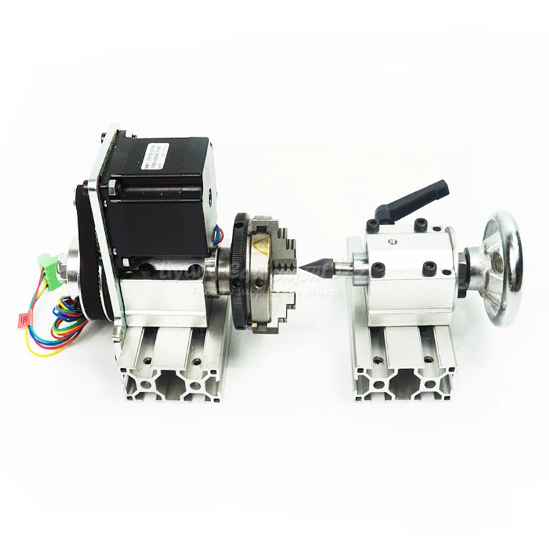 

DIY CNC dividing head, 65mm 4th axis Rotary 4 axis A axis 4 jaws cnc chuck