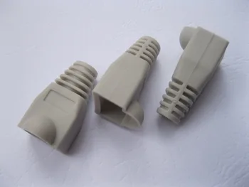 

600 pcs RJ45 CAT5 8P8C Modular Plug Network Connector End Grey Color Boot Cap