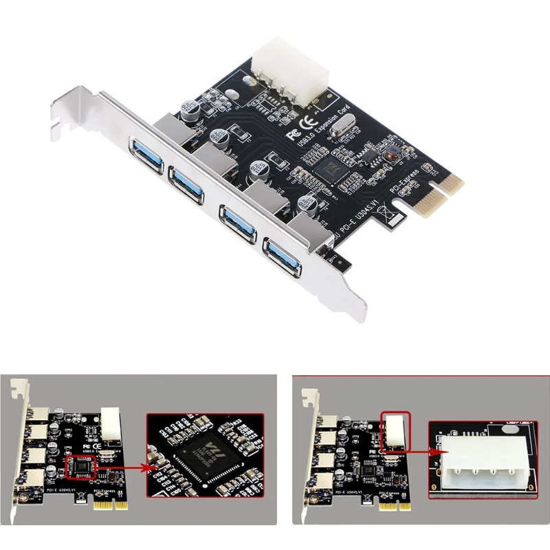 4 порта 3,0 PCI-E к адаптеру USB3.0 Супер скорость USB PCI Express адаптер расширения для Mac Pro