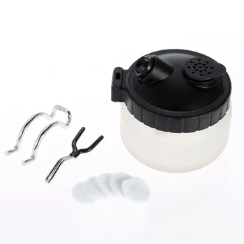 

Airbrush Cleaning Pot Paint Spray Gun Cleaning Glass Bottle Jar with Air Brush Holder Nail Art Cake Decor Airbrush Cleaning Tool