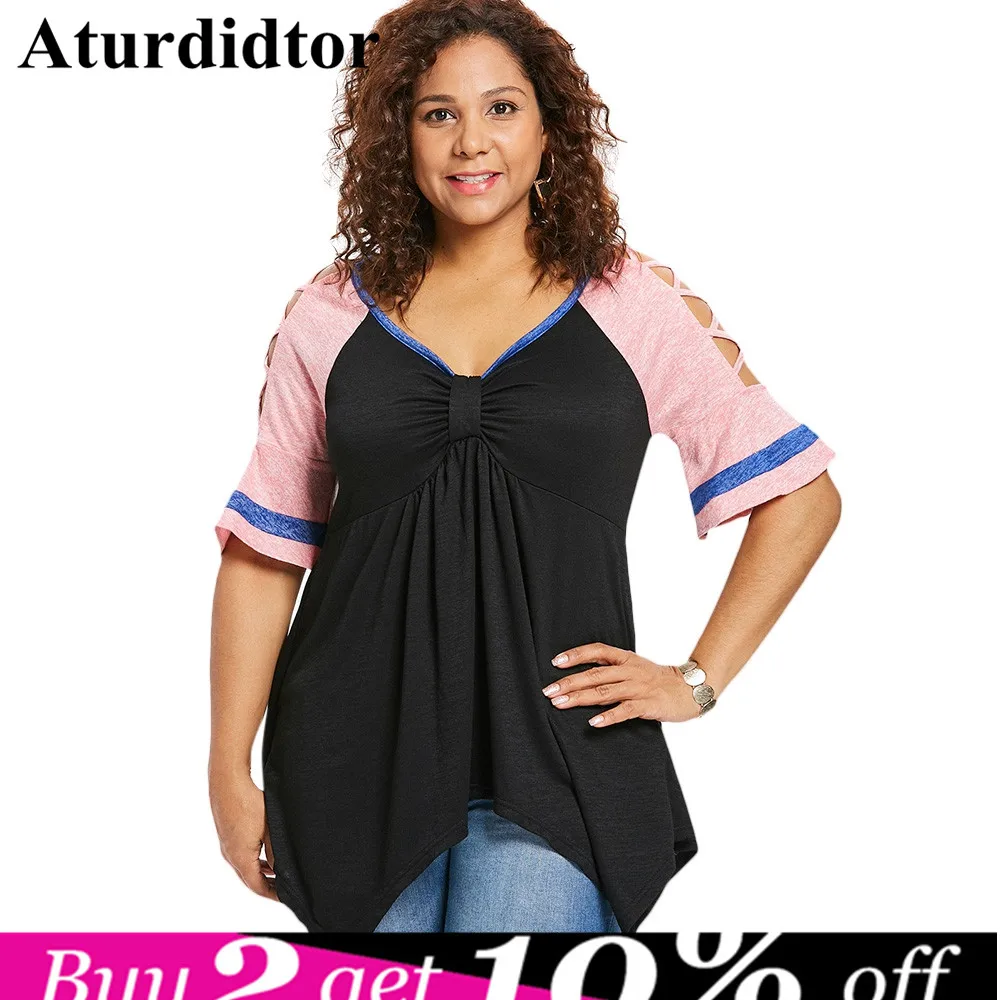 

5XL Plus Size Half Sleeve V Neck T-shirt V-Neck Summer Casual Half Sleeves Striped Long Tops T Shirt Women T-Shirts 4XL 3XL XXXL