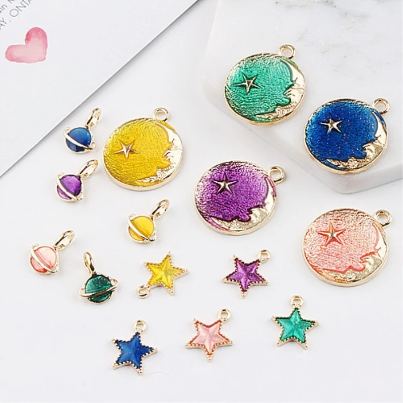 16 PCs Assorted Galaxy Planet Space And Stars Charms//Pendants