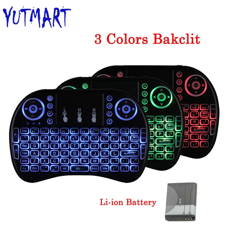 

Backlight mini i8 2.4GHz Wireless Keyboard Russian English Version Touchpad i8 3 colors Backlit air mouse For Android TV BOX