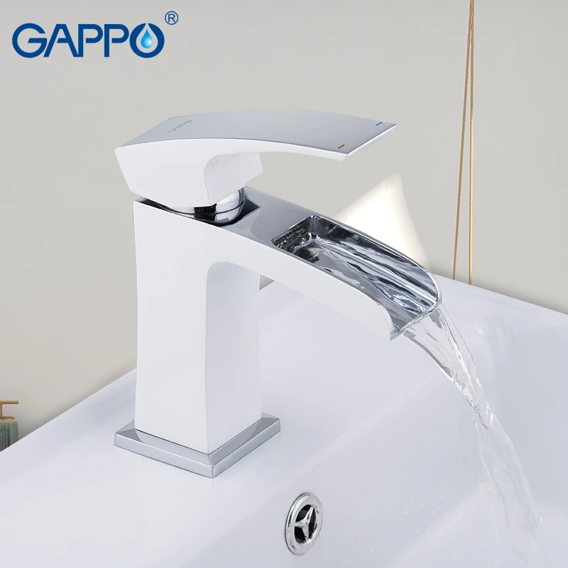 Gappo белый водопад латунный кран для раковины ванной комнаты воды torneira