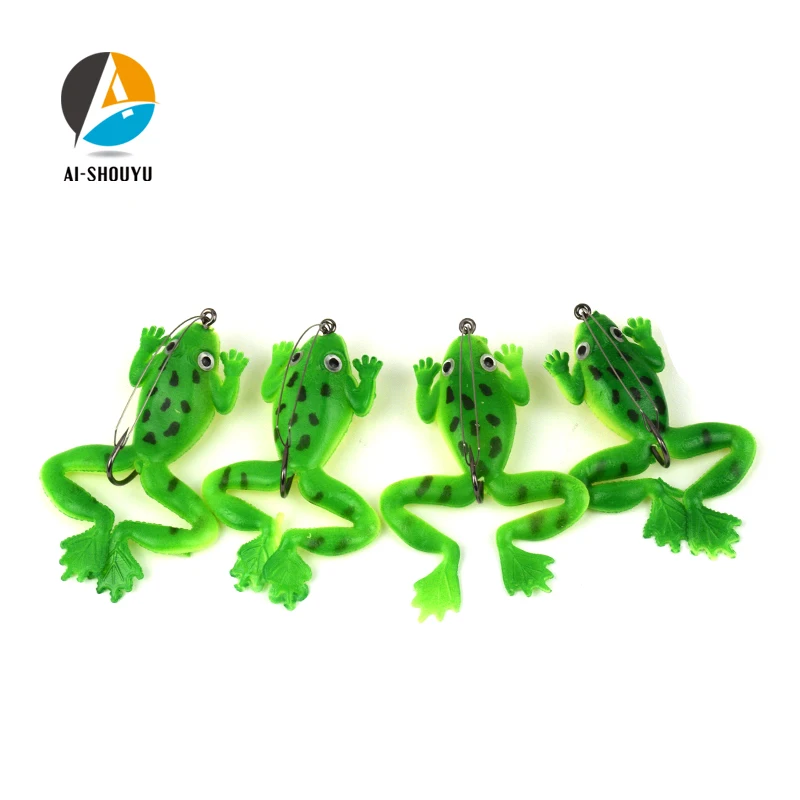 NEW 2Pcs Rubber Frog Soft Bait 60mm 5g Fishing Lures Plastic Fish with