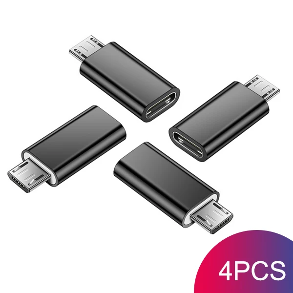 ACCEZZ Micro USB Мужской адаптер для тип-c Женский OTG Синхронизация данных конвертер Android телефон для Xiaomi Redmi 4X samsung Galaxy S7 Plus - Цвет: 4PC