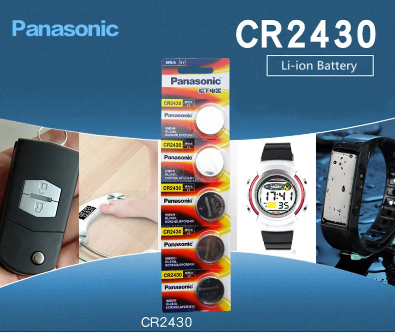 Батарейки Panasonic CR2430 кнопочные 100% подлинные 5 шт./лот 3 в литиевая батарейка