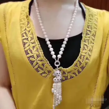 

Beautiful 9-10mm natural white pearl Pendant necklace 20"