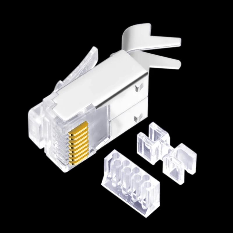 CNCOB Cat6 FTP с зажимом Ethernet коннектор RJ45 модульный Кристальный штекер гигабитный 8P8C