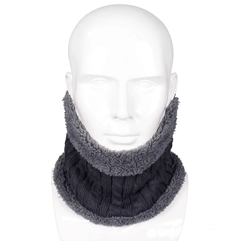 

5 Colors New Fashion Design Winter Knitted Scarves Men Women Plus Cotton Wool Collar Scarf Warmer Man Neck Scarf for Unisex