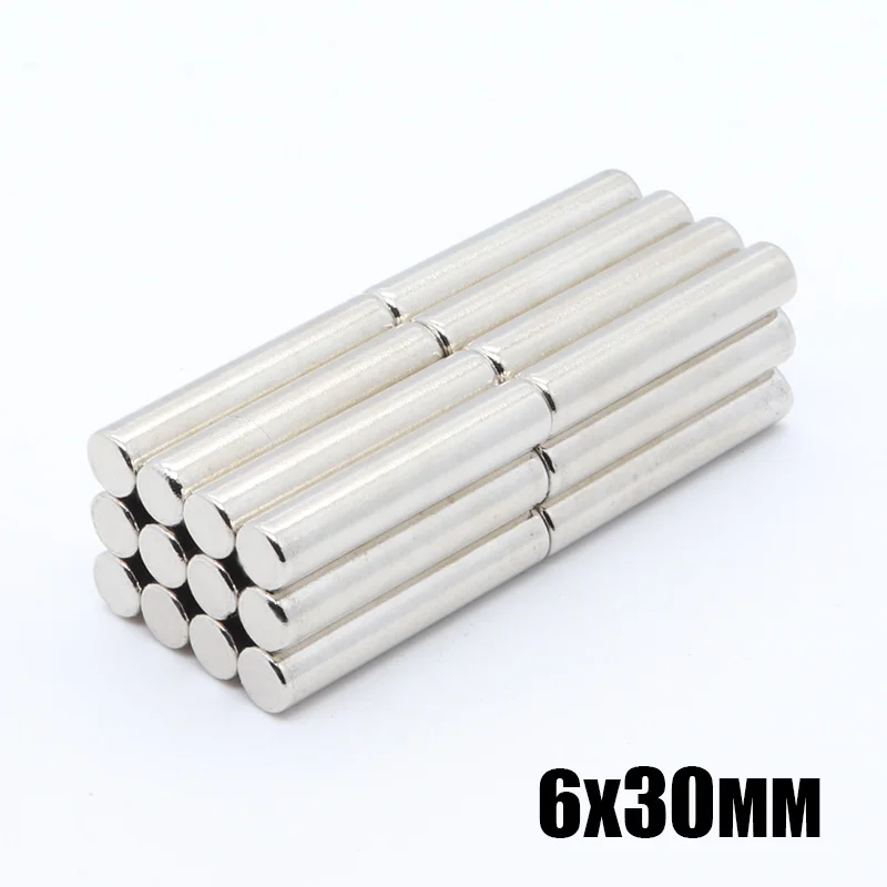 

10pcs 6x30 mm strong round long cylindrical magnets N35 6 mm x 30 mm rare earth neodymium rare earth magnet 6 * 30 mm