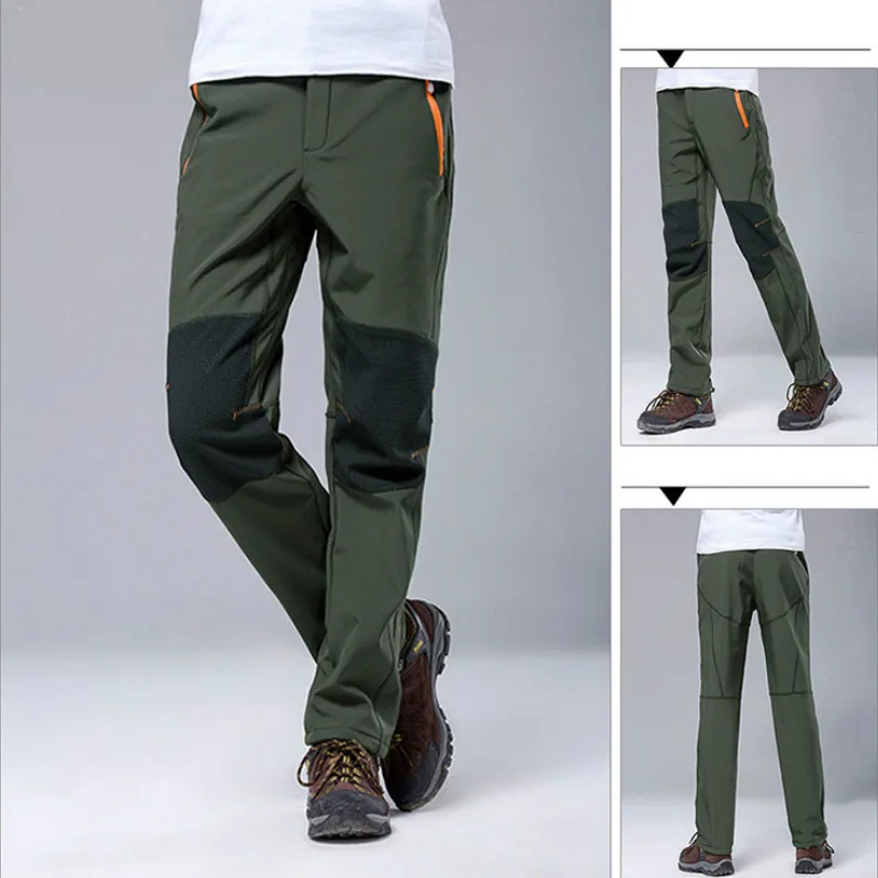 Amotrip invierno al aire libre hombres térmicos Camping y senderismo Pantalones Hombre cálido esquí Trekking escalada pantalones impermeable suave Shell