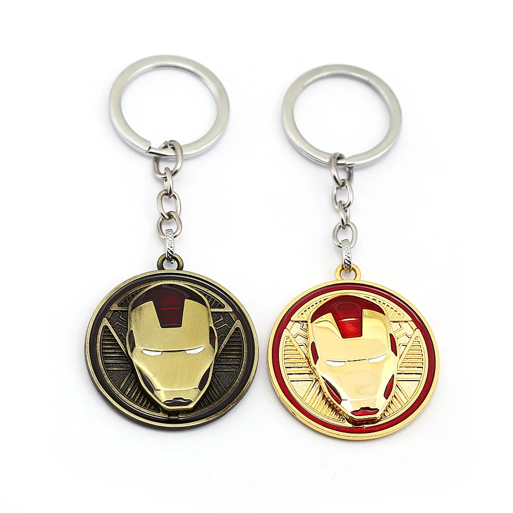 

New Avengers 4 Iron Man Keychain Marvel Rotatable Metal Mask Pendant Endgame Keyrings Power Super Hero Women Jewelry llaveros